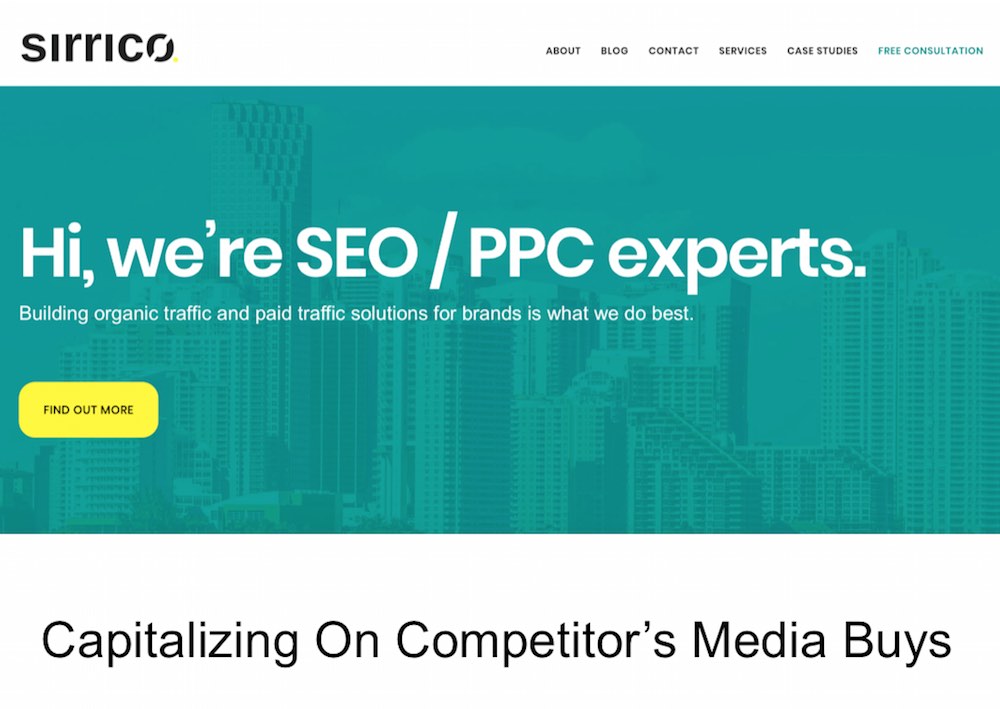 competitor media buy analysis slide 1